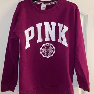 PINK University Long Sleeve Crewneck Pullover